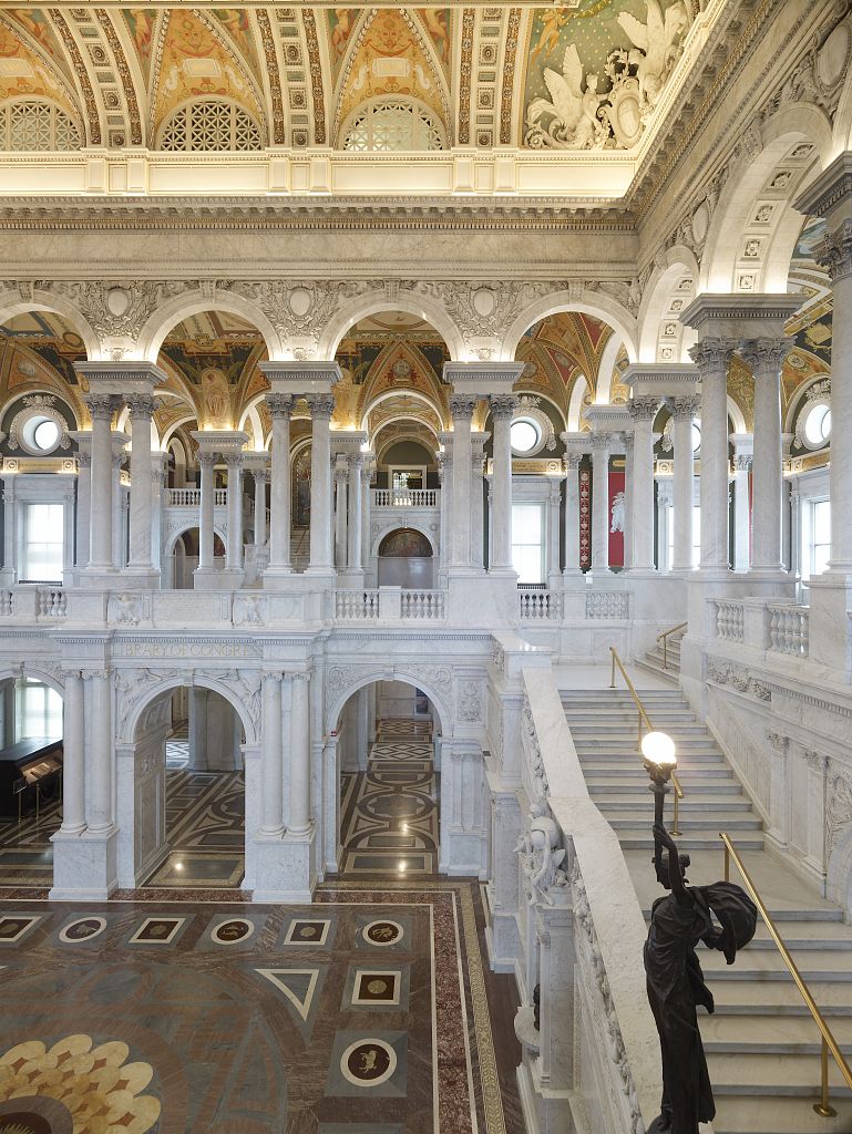 The Great Hall of the Library of Congress, representing American institutions and shared knowledge